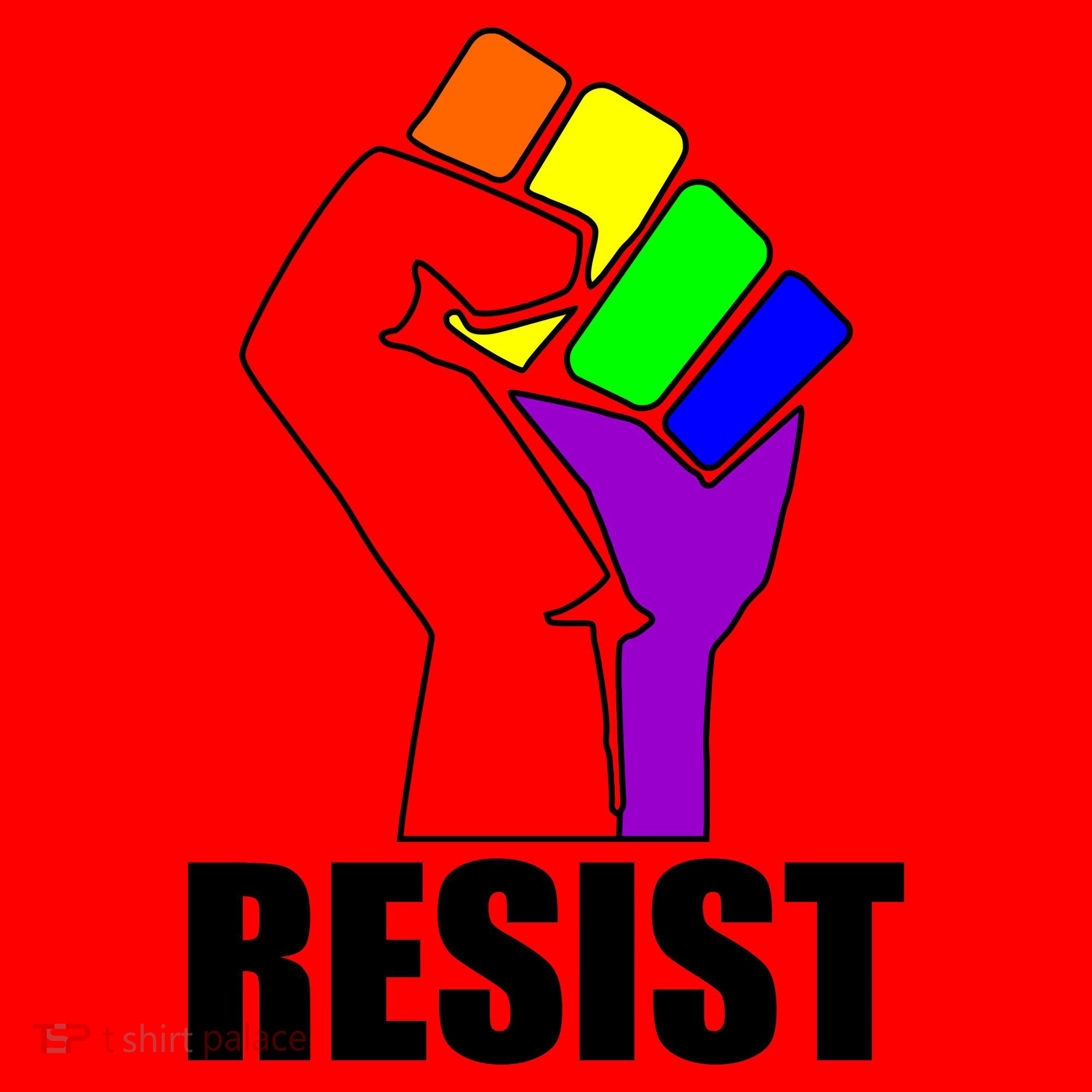 Resist Rainbow Fist National Pride Equality March Santa Hat