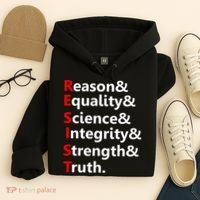 Resist Reason, Equality, Science, Integrity, Strength & Truth. Resistance Hoodie thumb 4