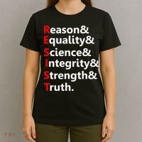 Resist Reason, Equality, Science, Integrity, Strength & Truth. Resistance T-Shirt thumb 4
