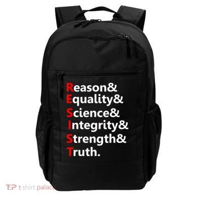Resist Reason, Equality, Science, Integrity, Strength & Truth. Resistance Backpack