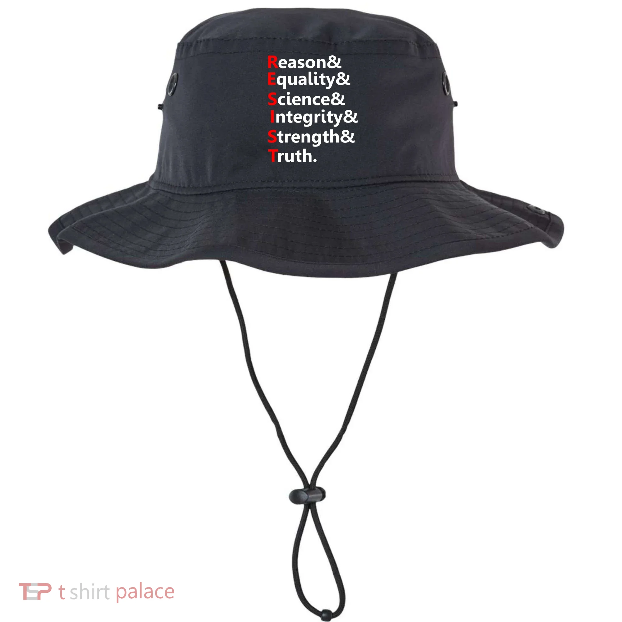 Resist Reason, Equality, Science, Integrity, Strength & Truth. Resistance Bucket Hat