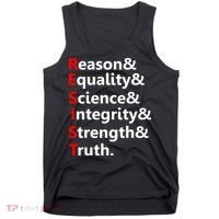 Resist Reason, Equality, Science, Integrity, Strength & Truth. Resistance Tank Top thumb 0