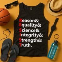 Resist Reason, Equality, Science, Integrity, Strength & Truth. Resistance Tank Top thumb 4