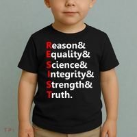 Resist Reason, Equality, Science, Integrity, Strength & Truth. Resistance Toddler T-Shirt thumb 2