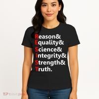 Resist Reason, Equality, Science, Integrity, Strength & Truth. Resistance Women's T-Shirt thumb 4