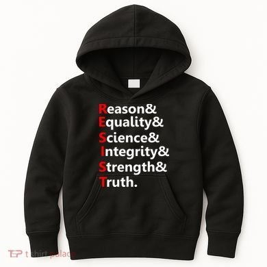 Resist Reason, Equality, Science, Integrity, Strength & Truth. Resistance Kids Hoodie