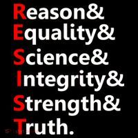 Resist Reason, Equality, Science, Integrity, Strength & Truth. Resistance Kids Long Sleeve Shirt thumb 2