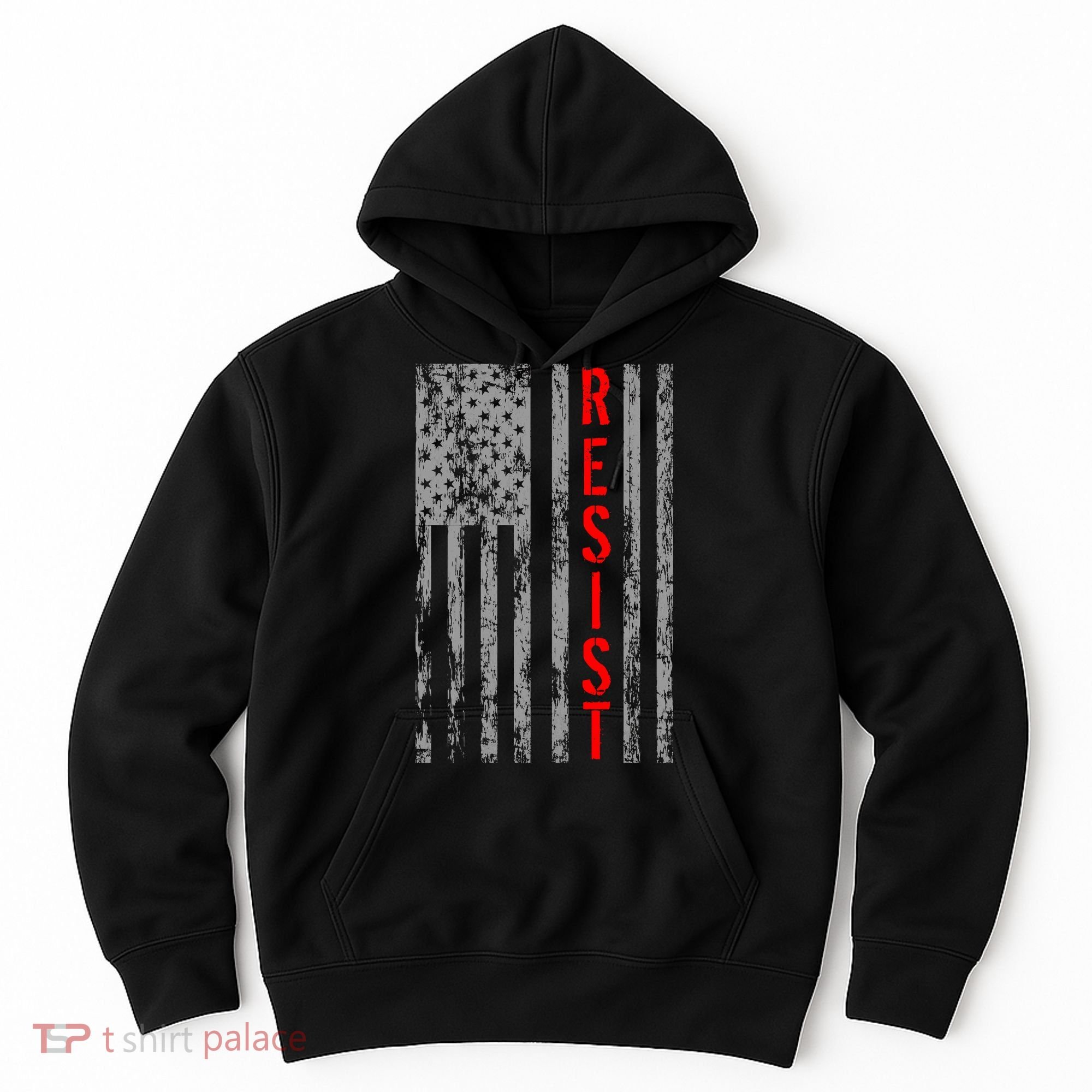 Resist Retro USA Flag The Resistance Anti Trump Hoodie