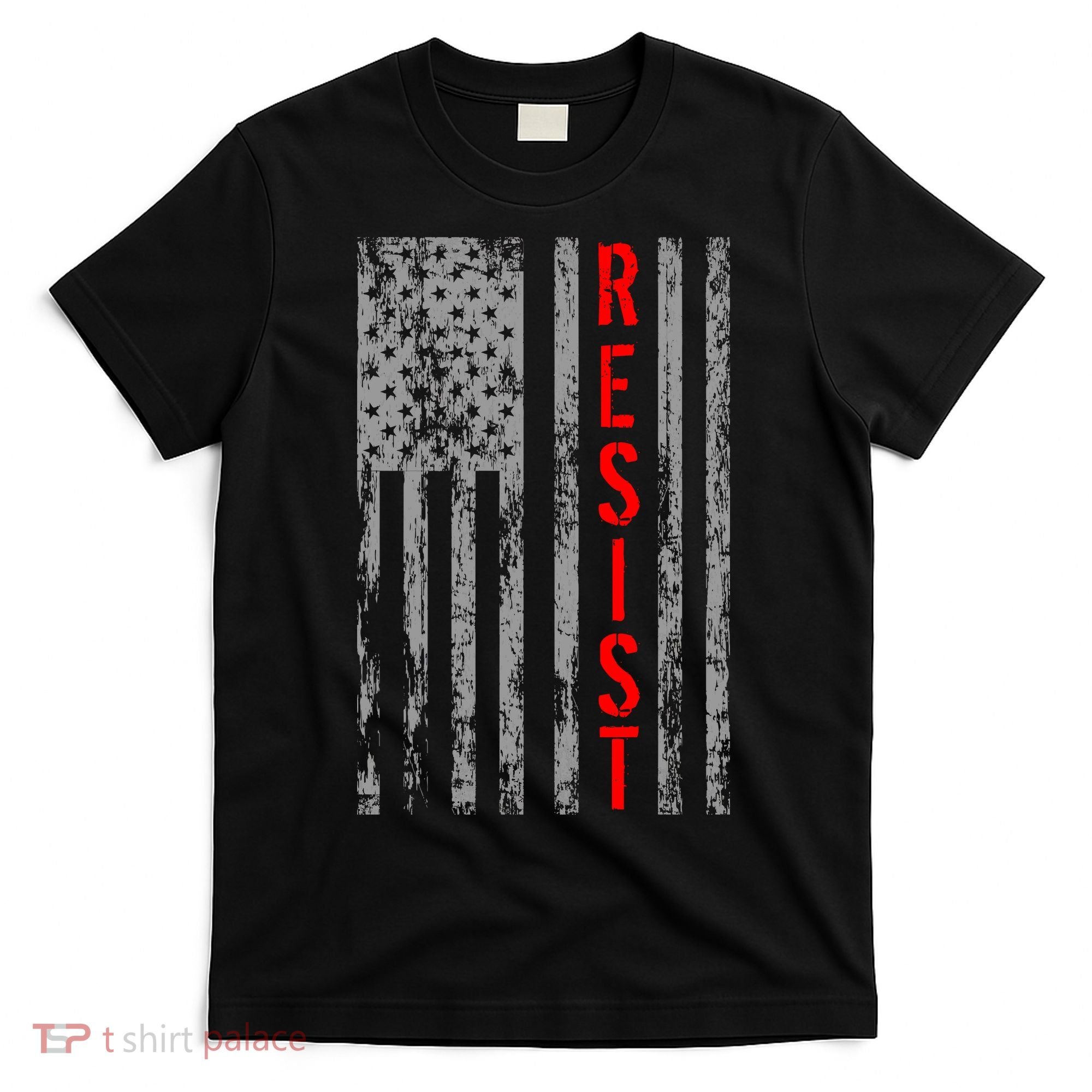 Resist Retro USA Flag The Resistance Anti Trump T-Shirt