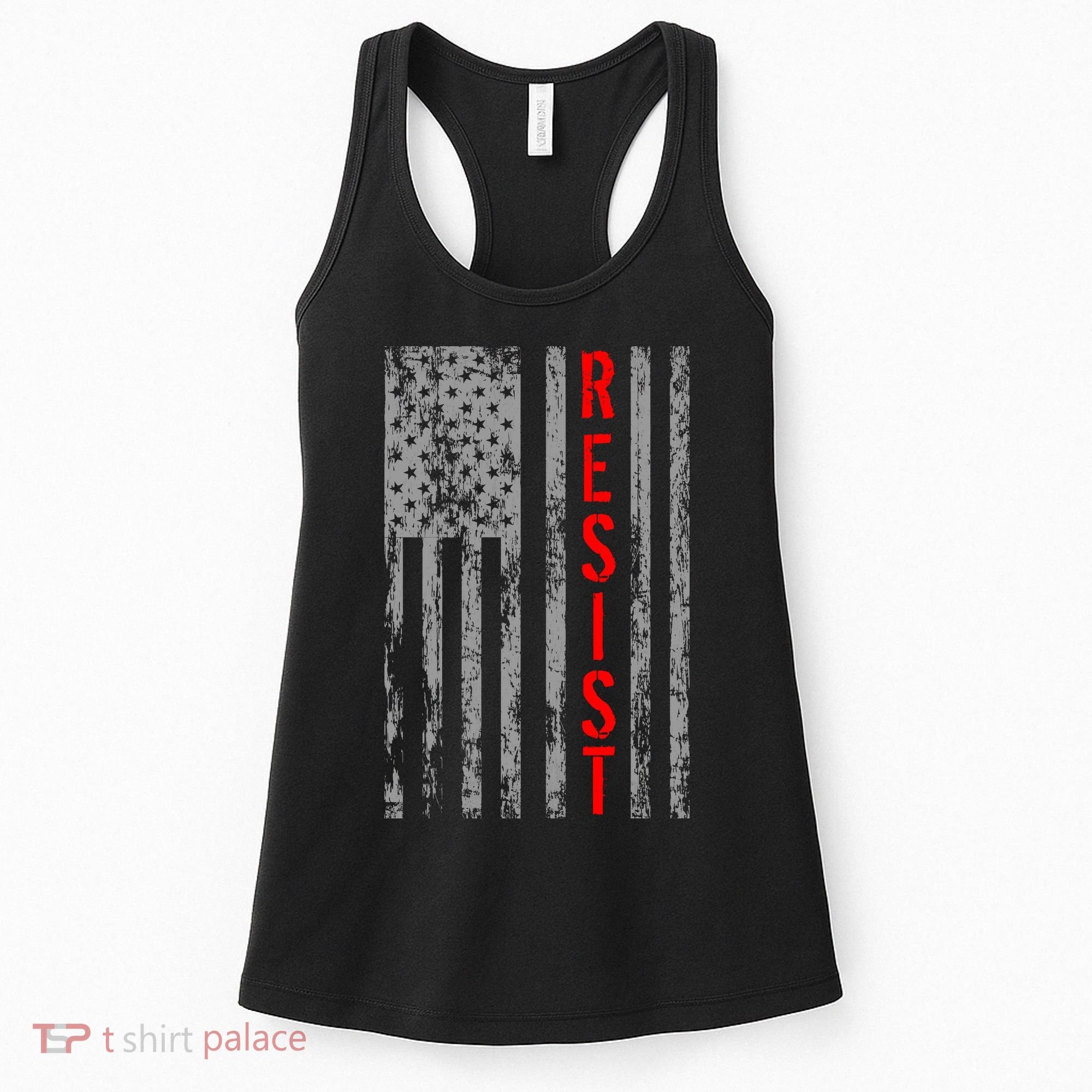 Resist Retro USA Flag The Resistance Anti Trump Women's Tank Top
