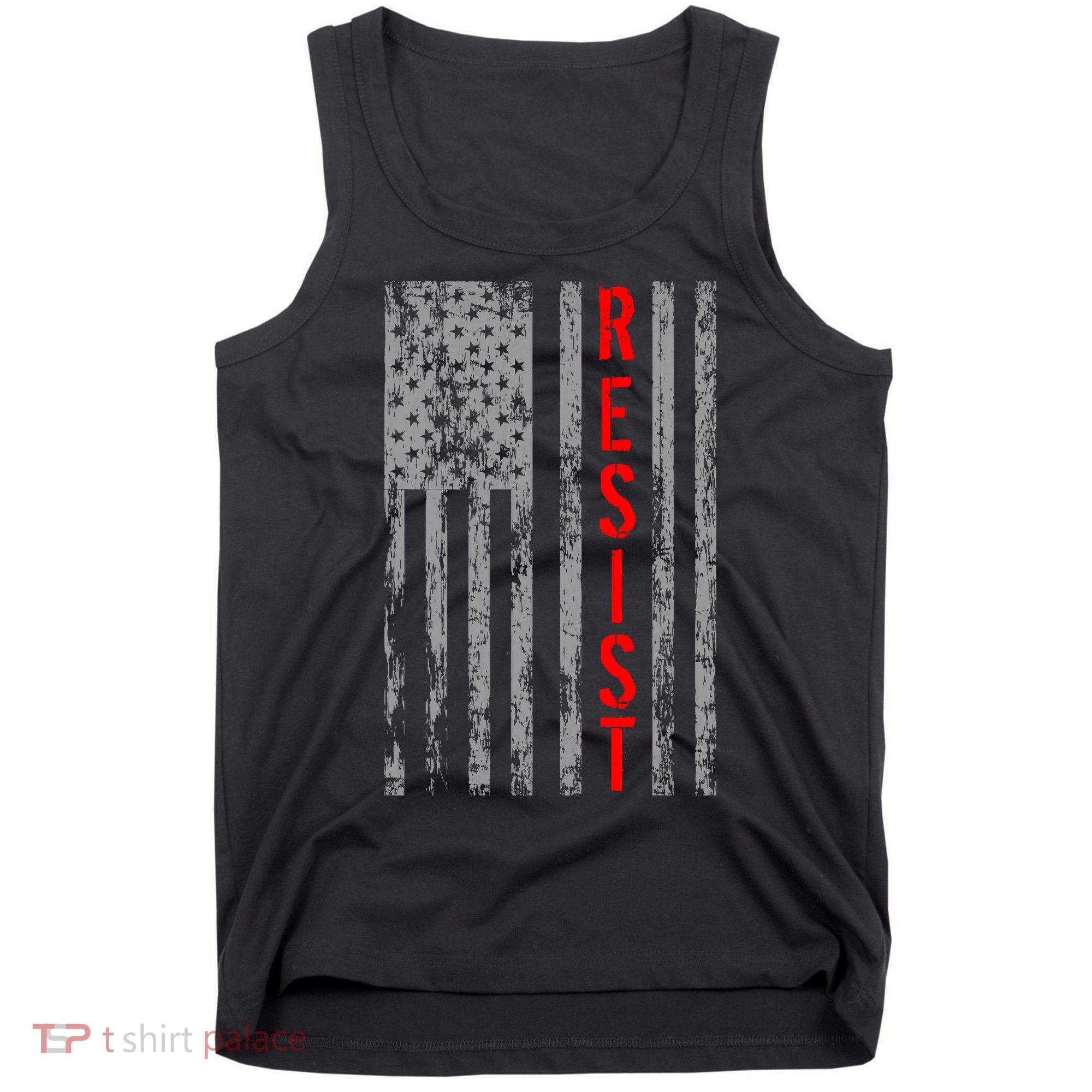 Resist Retro USA Flag The Resistance Anti Trump Tank Top