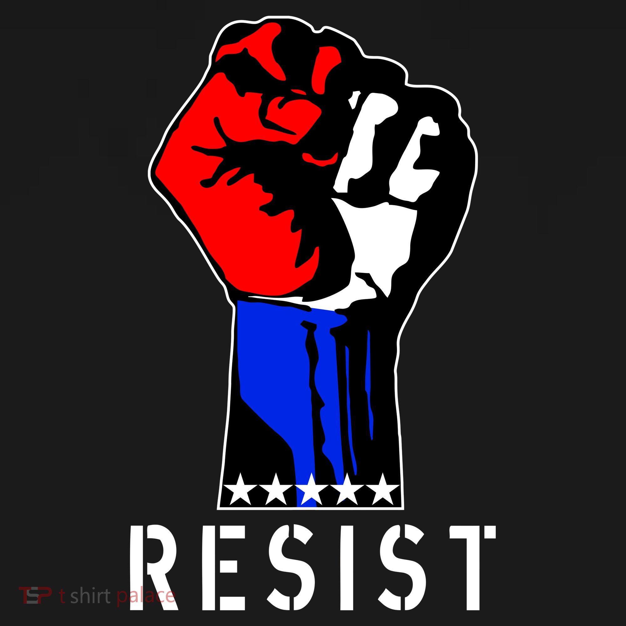 Resist Revolution Fight USA Stars Flag Fist Anti Trump Women's Hoodie
