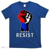 Resist Revolution Fight USA Stars Flag Fist Anti Trump T-Shirt thumb 0