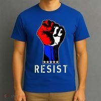 Resist Revolution Fight USA Stars Flag Fist Anti Trump T-Shirt thumb 3