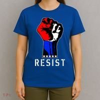 Resist Revolution Fight USA Stars Flag Fist Anti Trump T-Shirt thumb 4