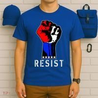 Resist Revolution Fight USA Stars Flag Fist Anti Trump T-Shirt thumb 6