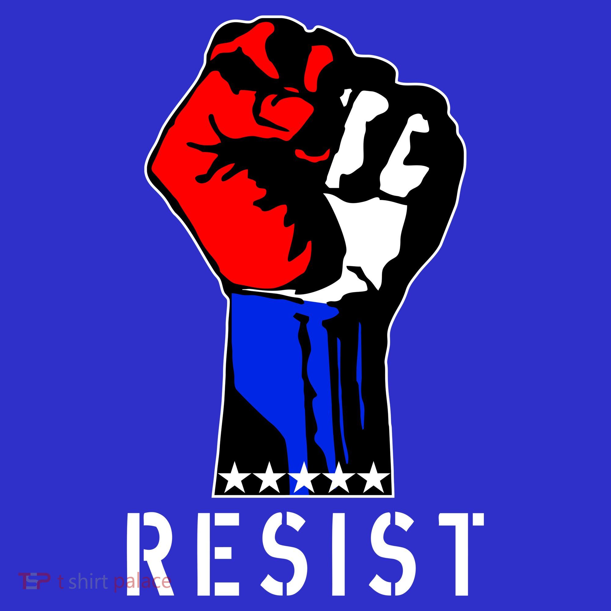 Resist Revolution Fight USA Stars Flag Fist Anti Trump Women's Tank Top