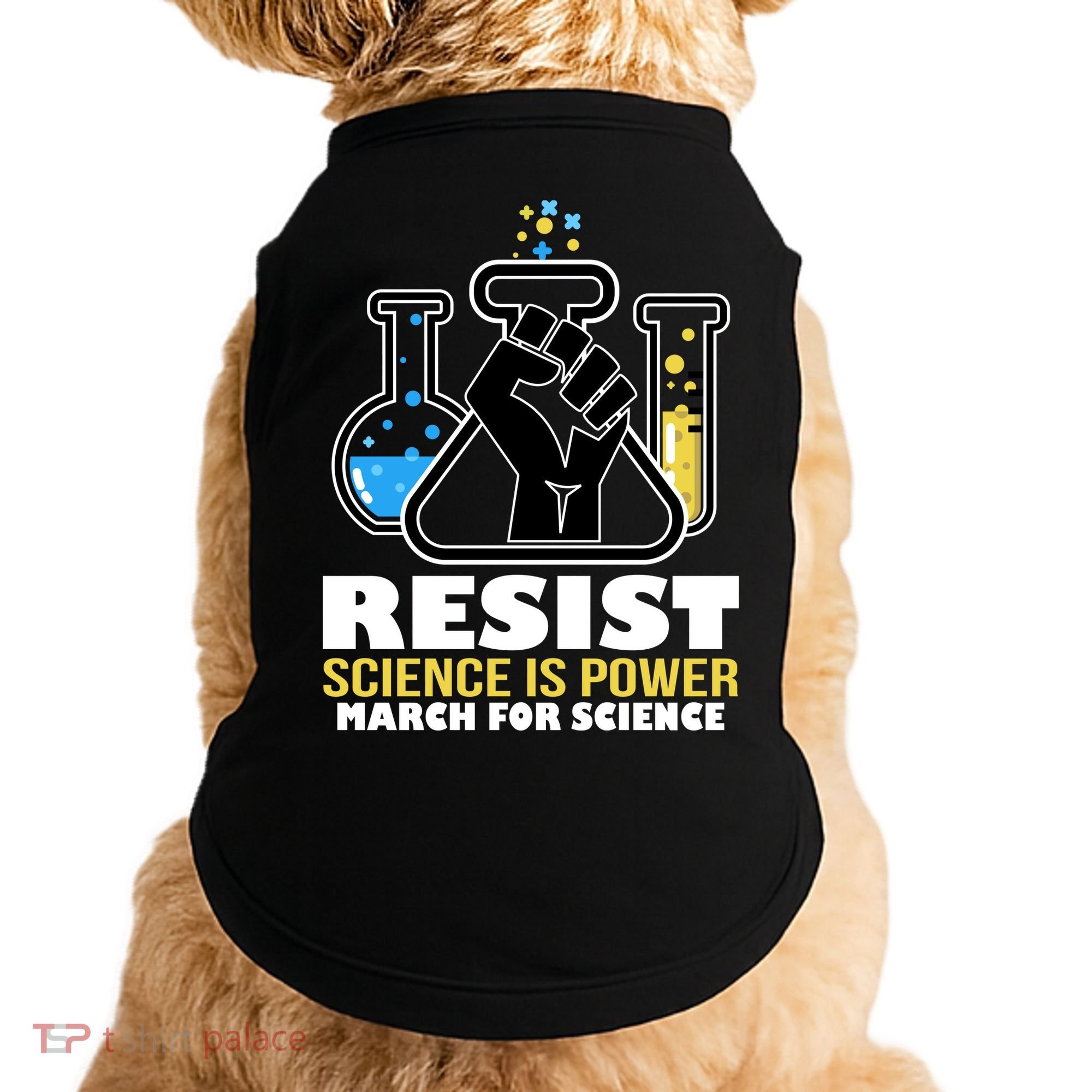 Resist Science is Power March for Science Fist Logo Doggie Tank
