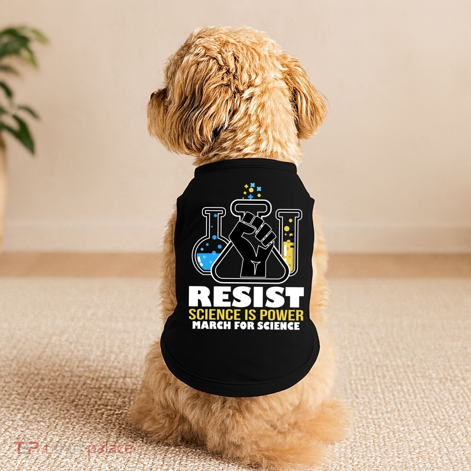 Resist Science is Power March for Science Fist Logo Doggie Tank