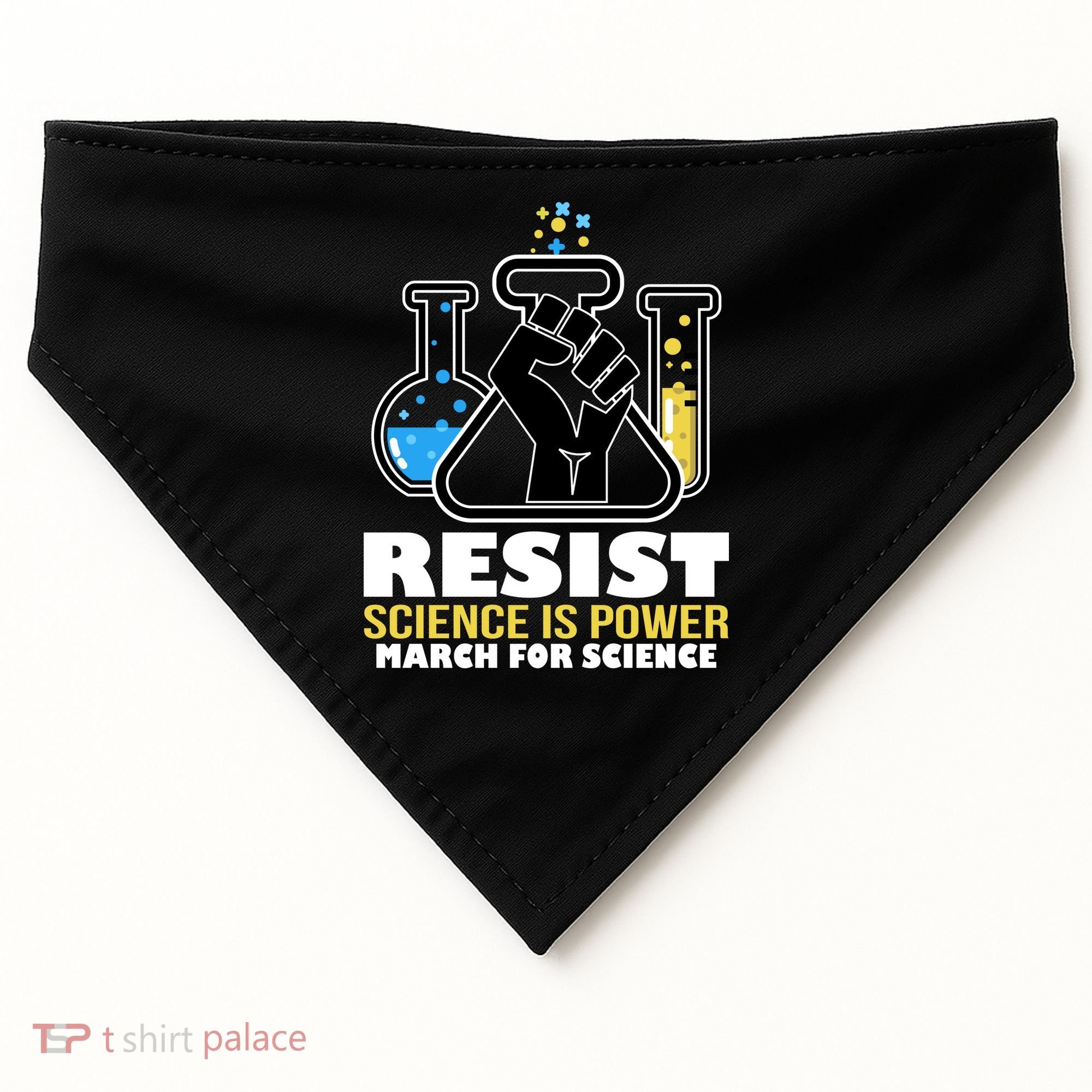 Resist Science is Power March for Science Fist Logo USA-Made Doggie Bandana