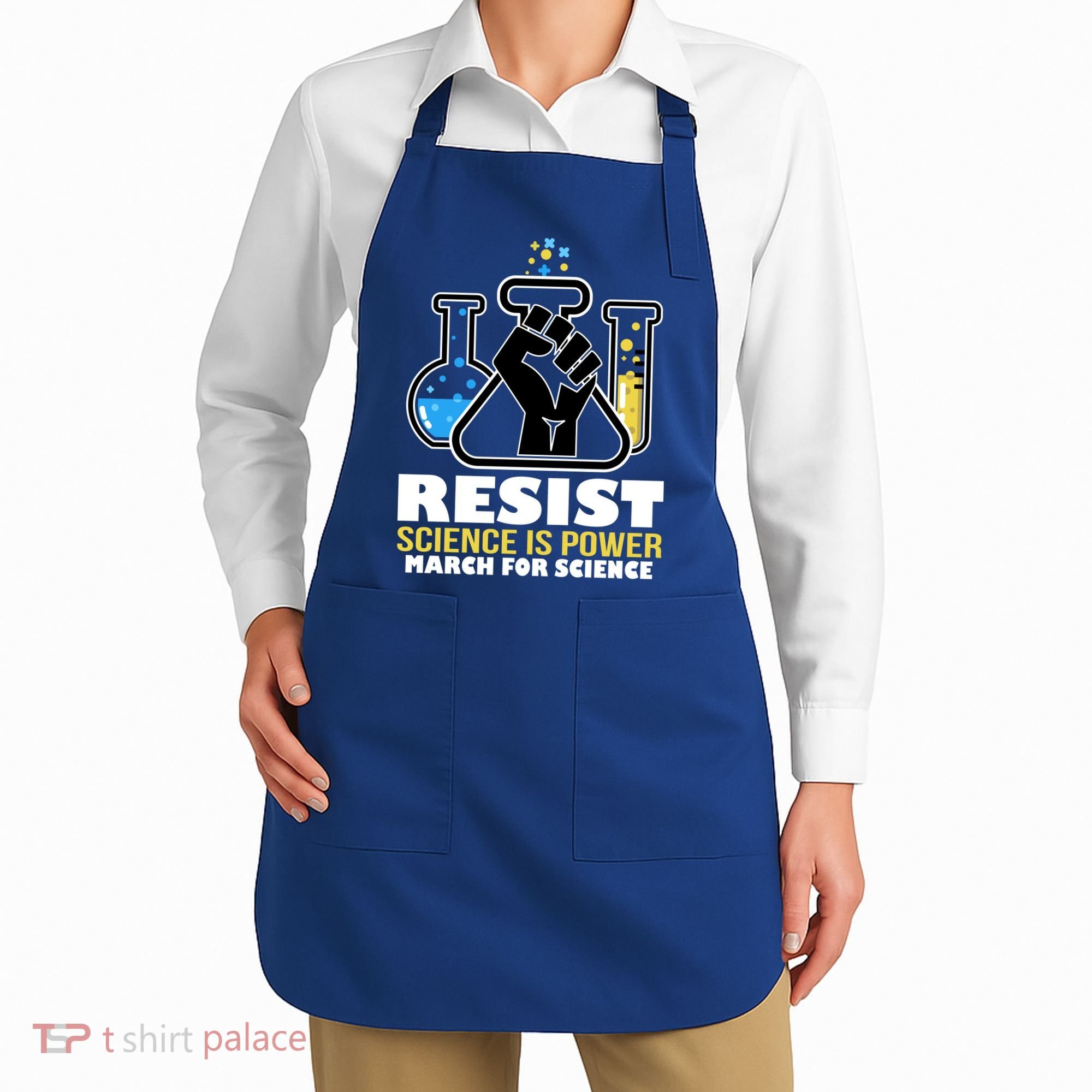 Resist Science is Power March for Science Fist Logo Apron