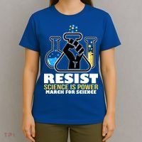 Resist Science is Power March for Science Fist Logo T-Shirt thumb 4