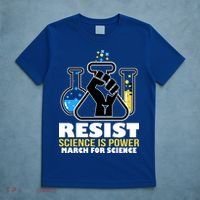 Resist Science is Power March for Science Fist Logo T-Shirt thumb 5