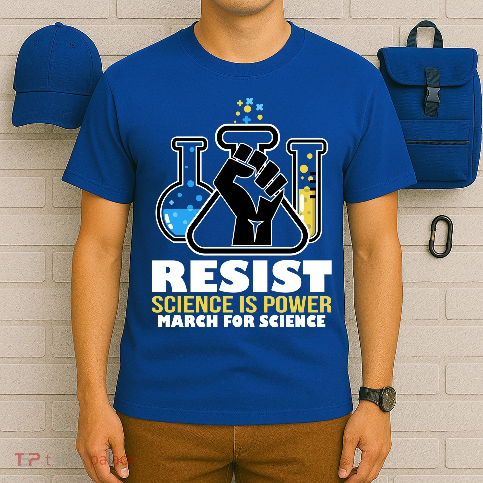 Resist Science is Power March for Science Fist Logo T-Shirt