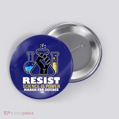 Resist Science is Power March for Science Fist Logo Button