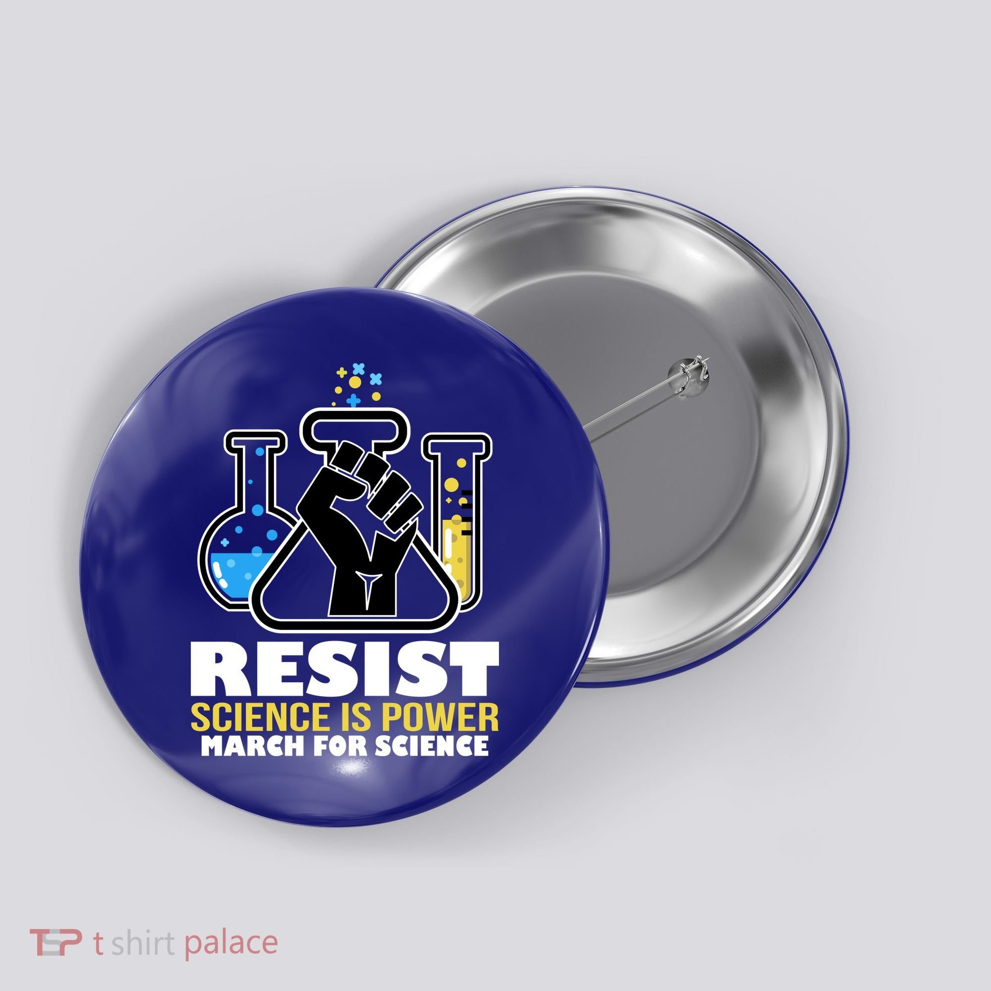 Resist Science is Power March for Science Fist Logo Button