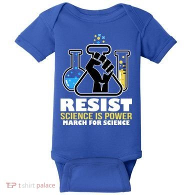 Resist Science is Power March for Science Fist Logo Baby Bodysuit