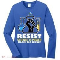 Resist Science is Power March for Science Fist Logo Women's Long Sleeve Shirt thumb 0