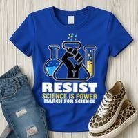 Resist Science is Power March for Science Fist Logo Women's T-Shirt thumb 3