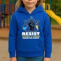 Resist Science is Power March for Science Fist Logo Kids Hoodie thumb 3