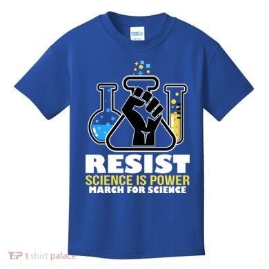 Resist Science is Power March for Science Fist Logo Kids T-Shirt