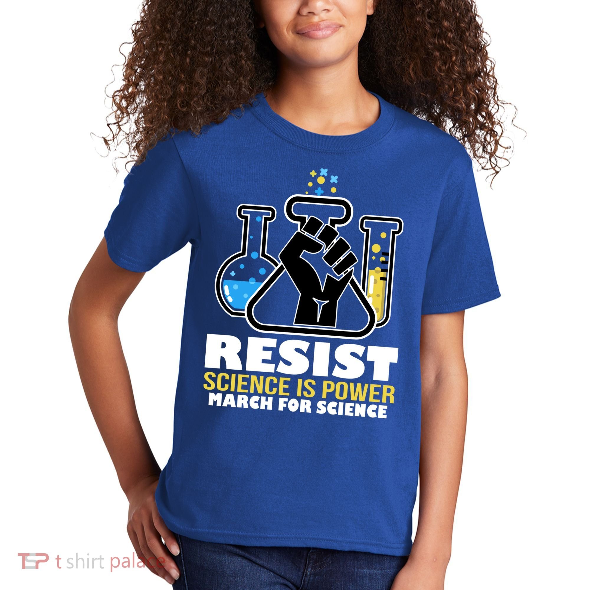 Resist Science is Power March for Science Fist Logo Kids T-Shirt