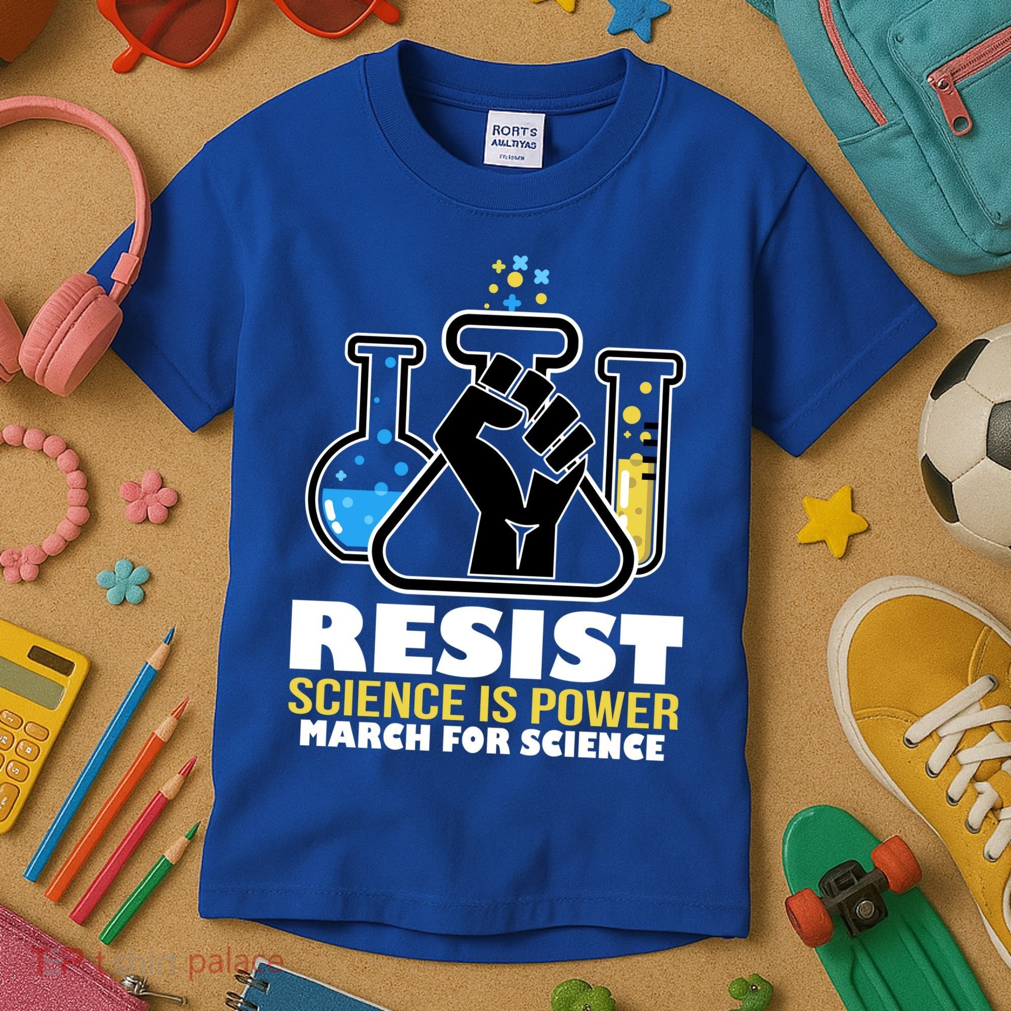 Resist Science is Power March for Science Fist Logo Kids T-Shirt
