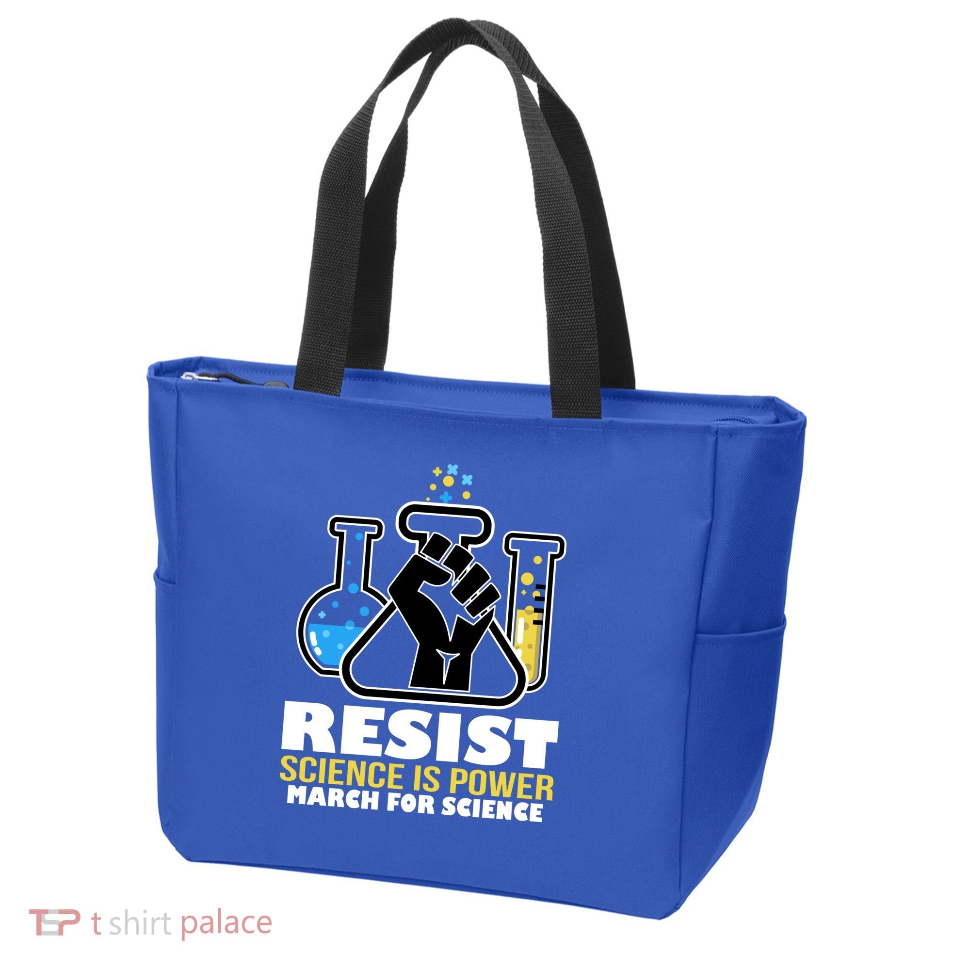 Resist Science is Power March for Science Fist Logo Tote Bag