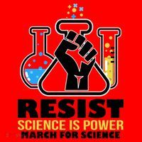 Resist Science is Power March for Science Fist Logo Santa Hat thumb 1