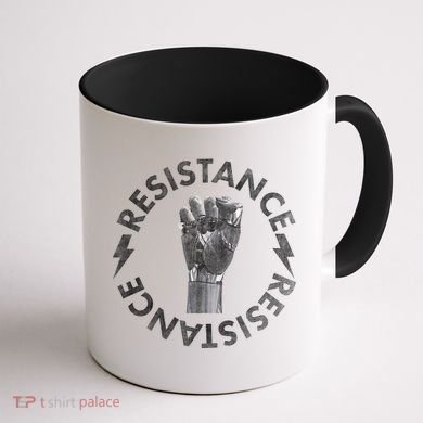 Resistance Robot Fist Coffee Mug back