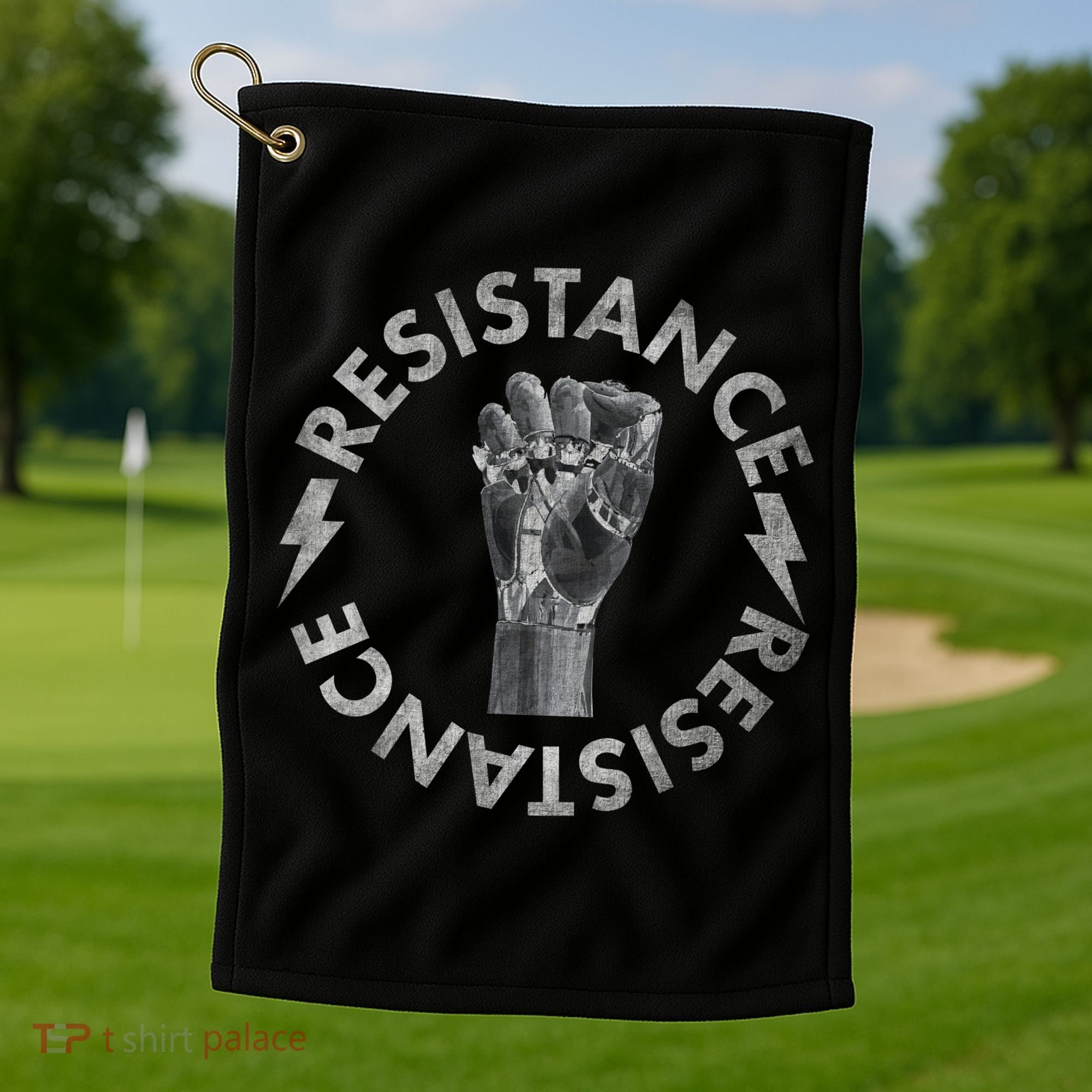 Resistance Robot Fist Golf Towel
