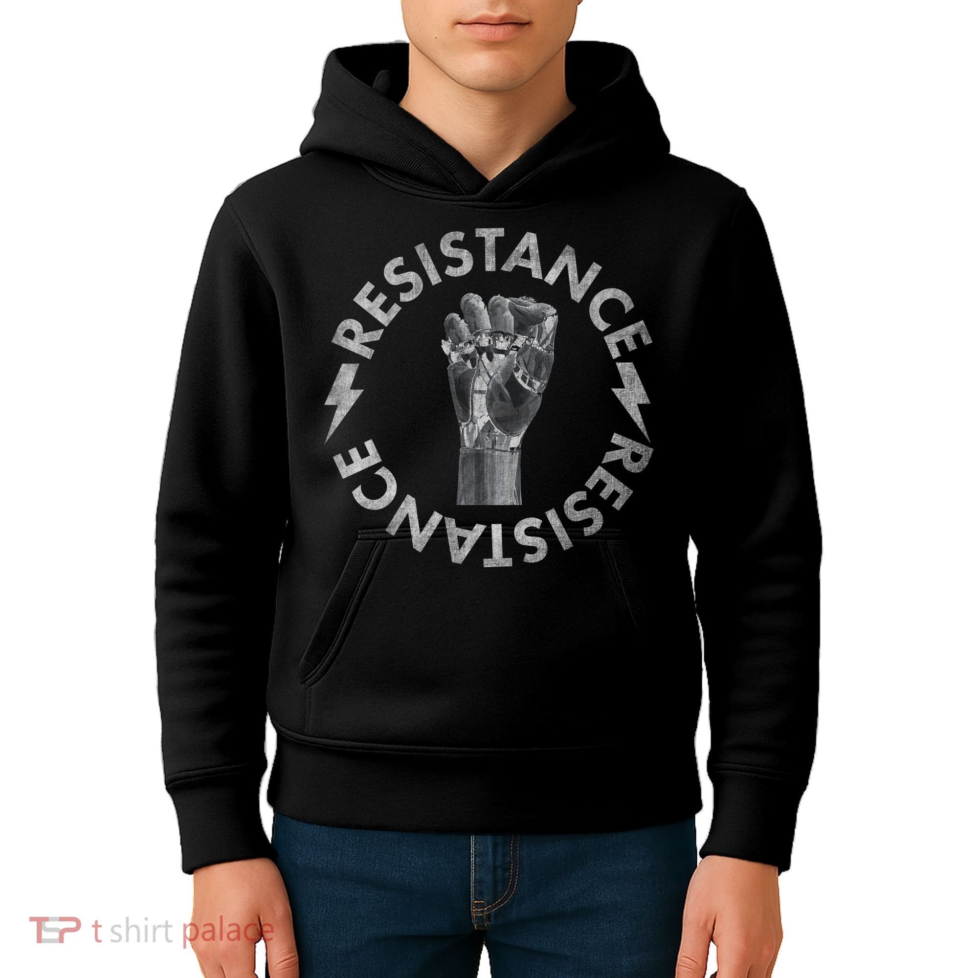 Resistance Robot Fist Kids Hoodie