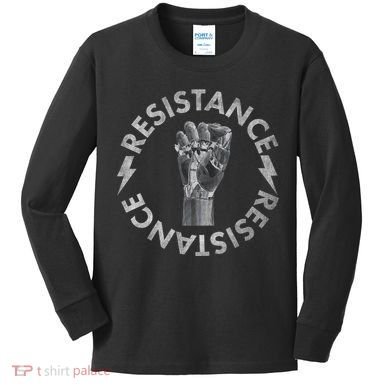 Resistance Robot Fist Kids Long Sleeve Shirt
