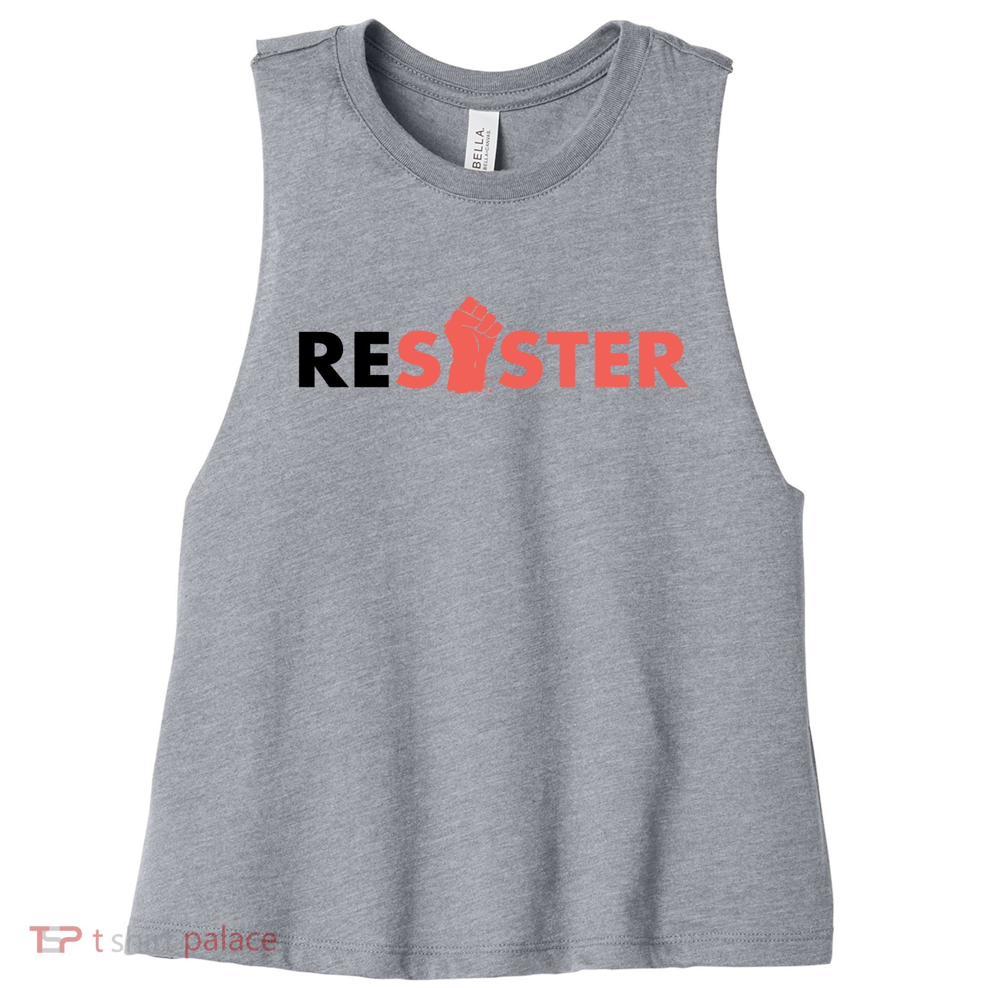 Resister Resist Fist Women's Racerback Cropped Tank