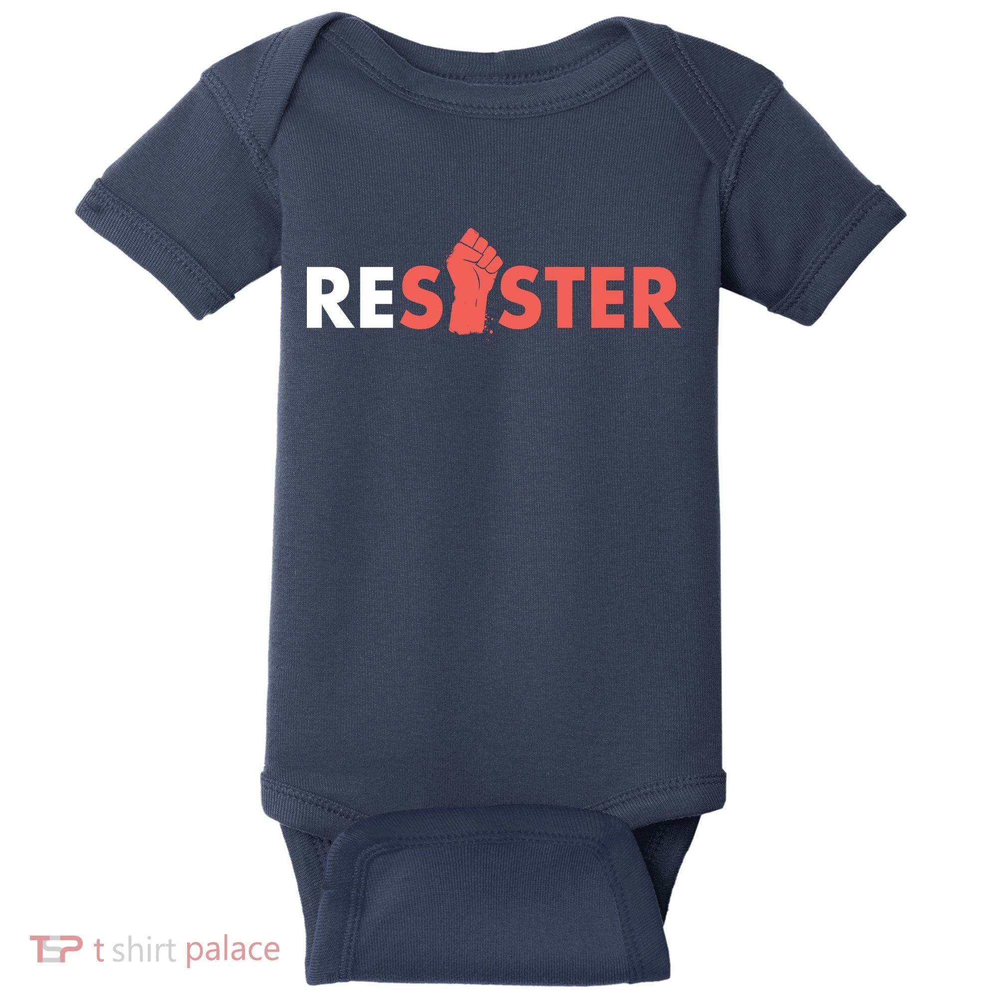 Resister Resist Fist Baby Bodysuit