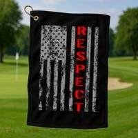 Respect Flag Of America Golf Towel thumb 1