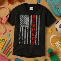 Respect Flag Of America Kids T-Shirt thumb 3