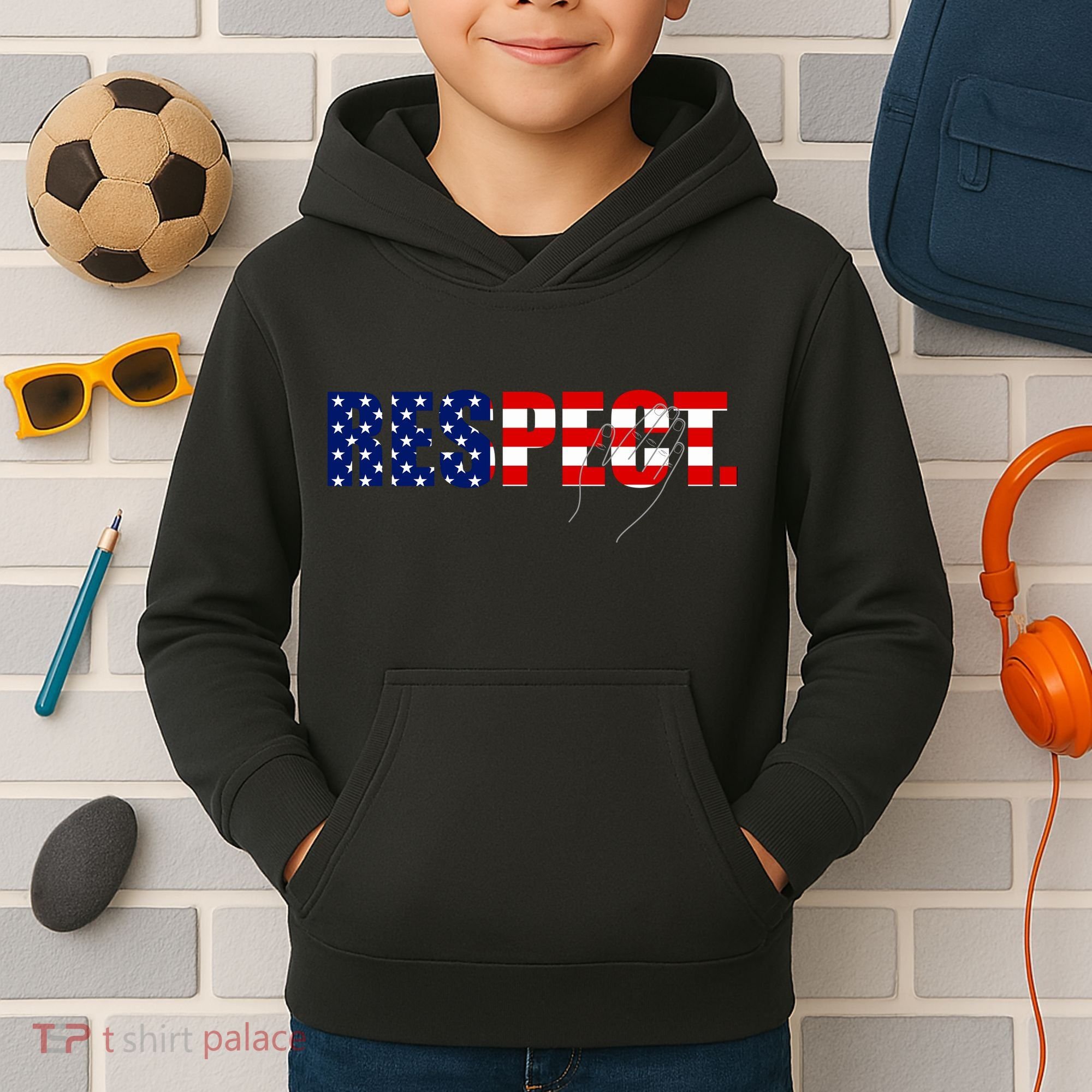 Respect National Anthem Kids Hoodie
