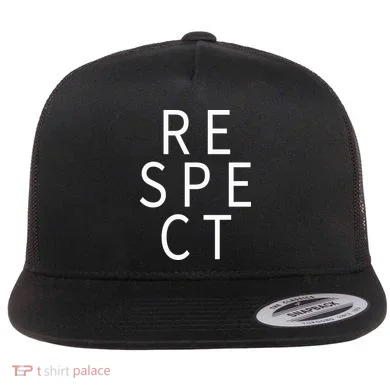 Respect Simple Logo Flat Bill Trucker Hat