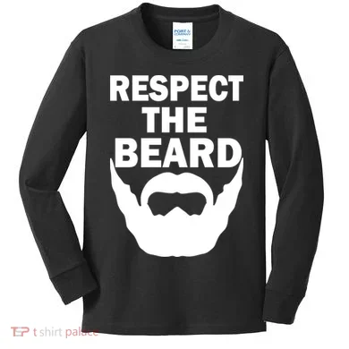 Respect The Beard Kids Long Sleeve Shirt